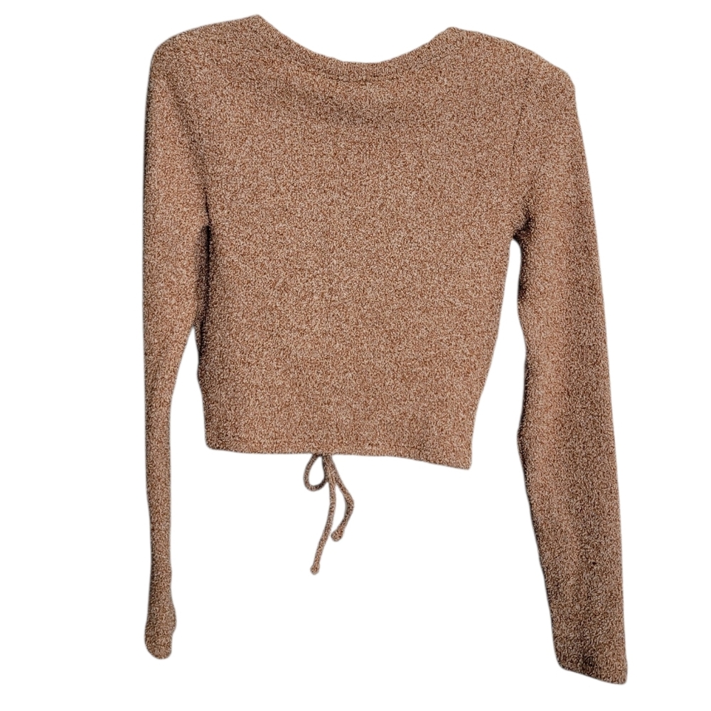 🆕️ Wild Fable Plush Ruched Drawstring Front Cropped Sweater - Picture 11 of 12